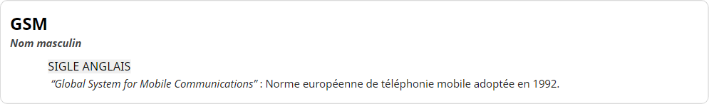 définition de GSM